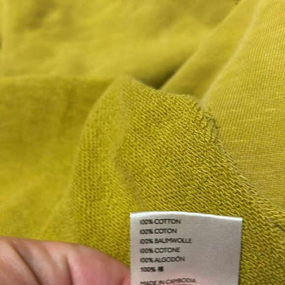 Pilcro green yellow scoop hem v cut fromt pullover sweater medium brat - Picture 6 of 6